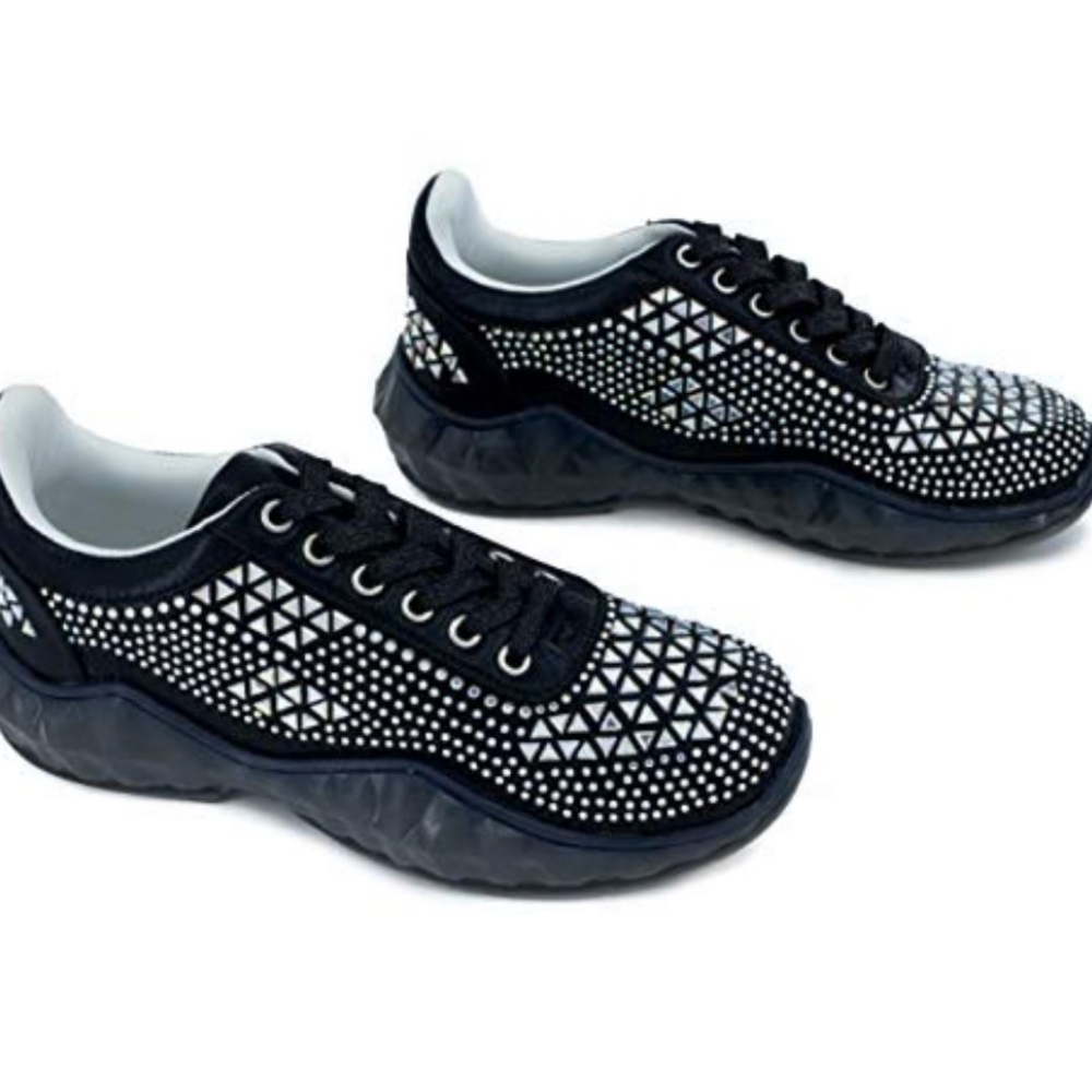 Cape Robbin Remi Wedge Fashion Sneakers Shoes for Women w/Faux Rhinestones